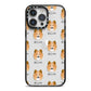 Shetland Sheepdog Icon with Name iPhone 14 Pro Max Black Impact Case on Silver phone