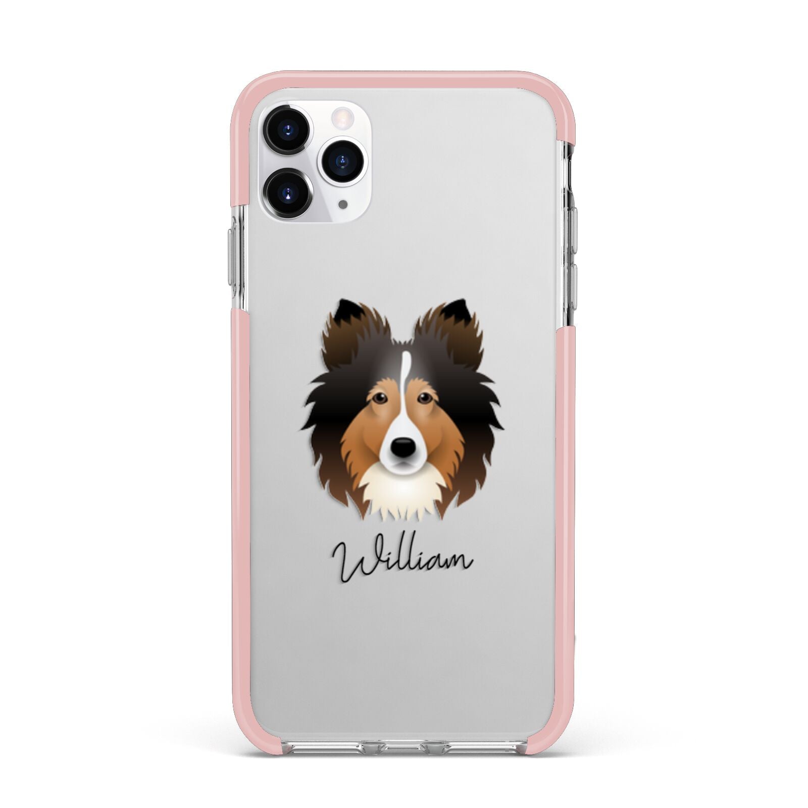 Shetland Sheepdog Personalised iPhone 11 Pro Max Impact Pink Edge Case