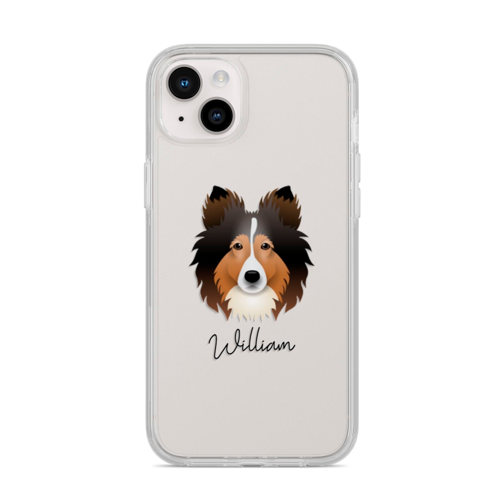 Shetland Sheepdog Personalised iPhone 14 Plus Clear Tough Case Starlight