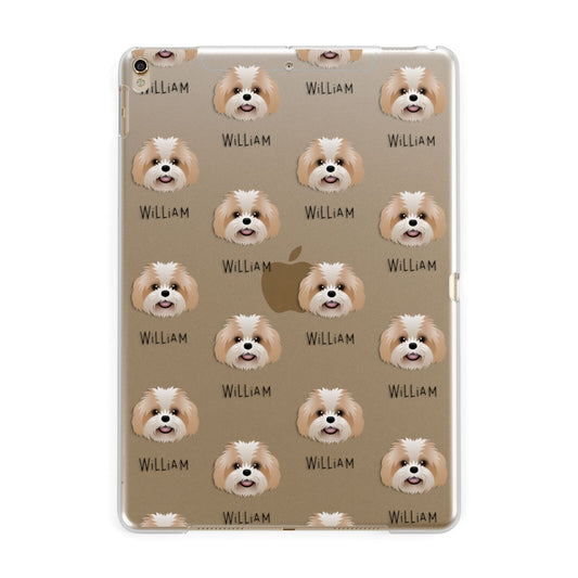 Shih Poo Icon with Name Apple iPad Gold Case