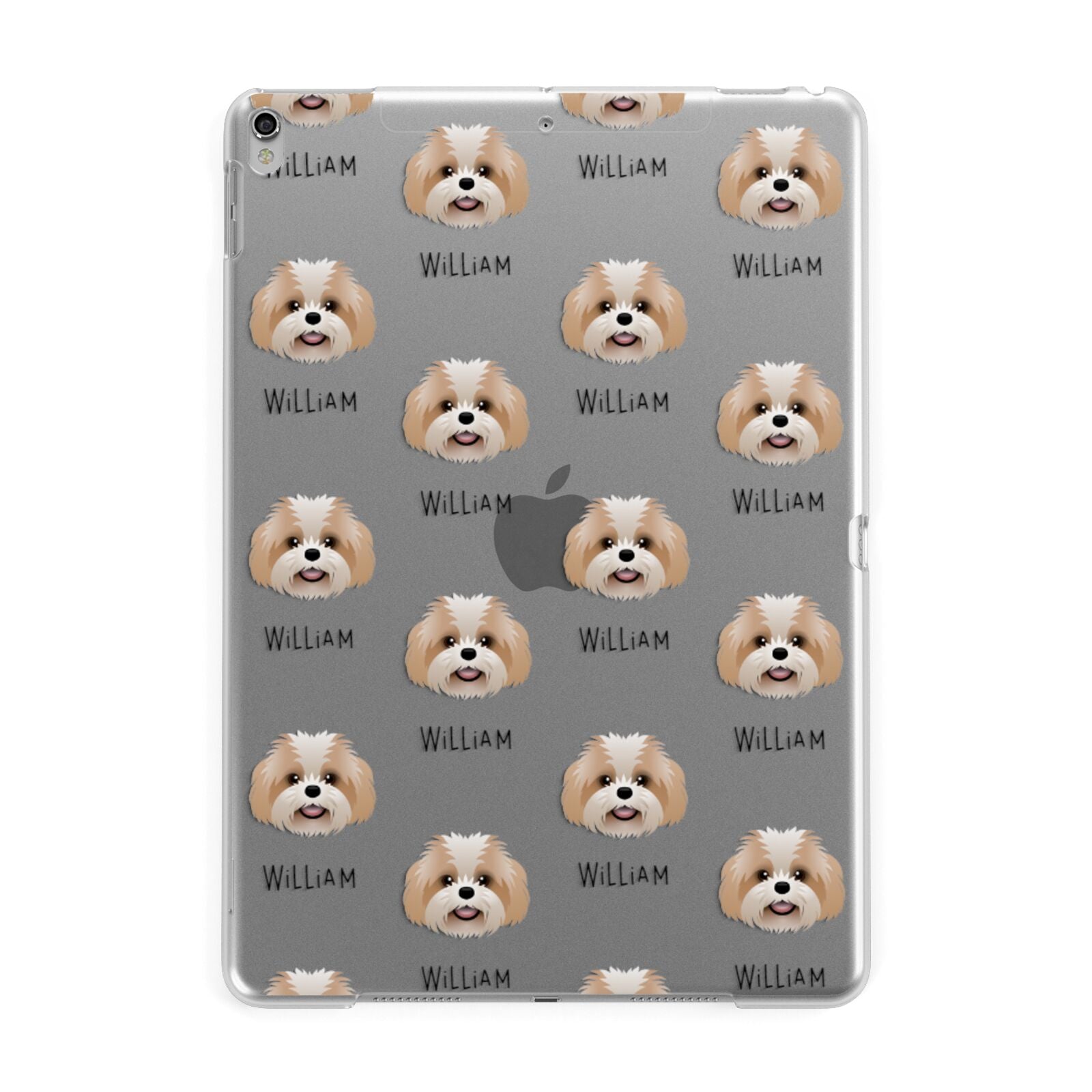 Shih Poo Icon with Name Apple iPad Silver Case