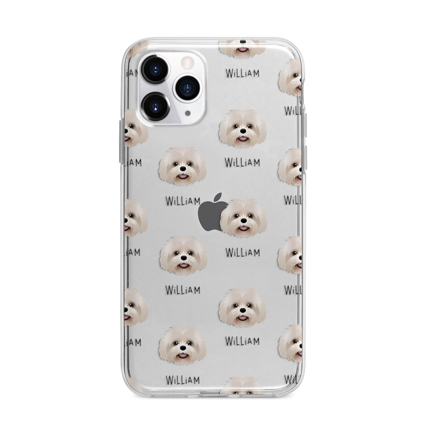 Shih Poo Icon with Name Apple iPhone 11 Pro Max in Silver with Bumper Case