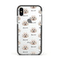 Shih Poo Icon with Name Apple iPhone Xs Impact Case Black Edge on Silver Phone
