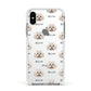 Shih Poo Icon with Name Apple iPhone Xs Impact Case White Edge on Silver Phone