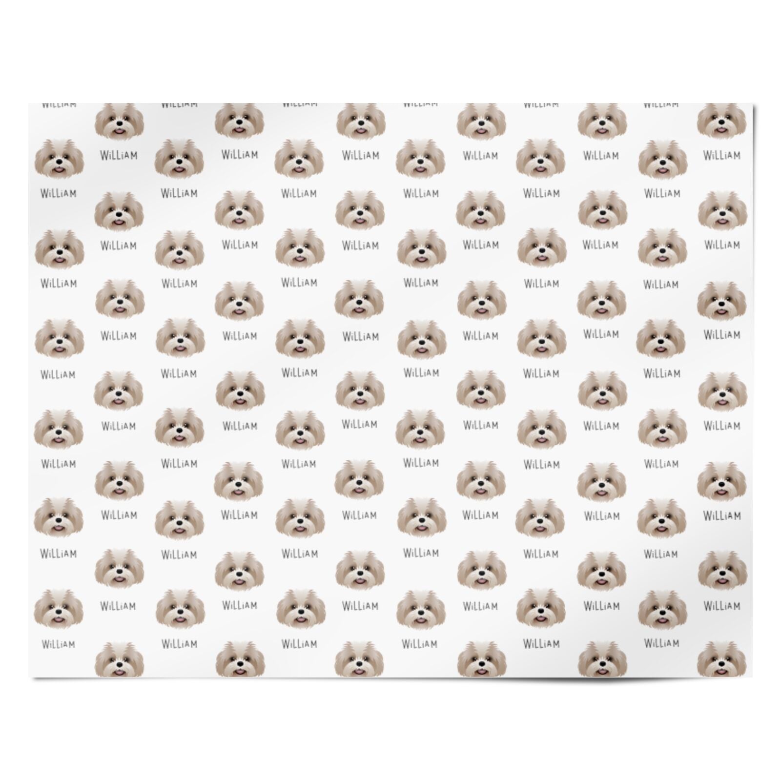 Shih Poo Icon with Name Personalised Wrapping Paper Alternative