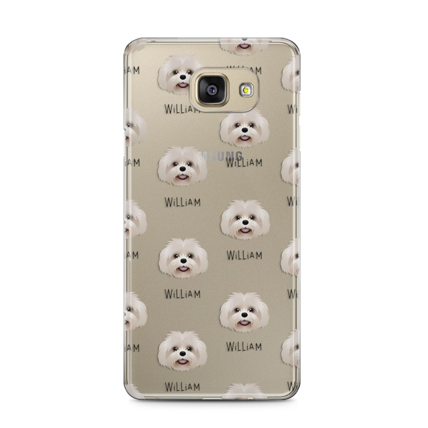 Shih Poo Icon with Name Samsung Galaxy A5 2016 Case on gold phone