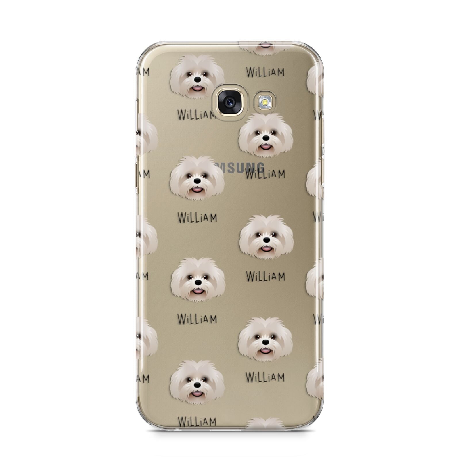 Shih Poo Icon with Name Samsung Galaxy A5 2017 Case on gold phone