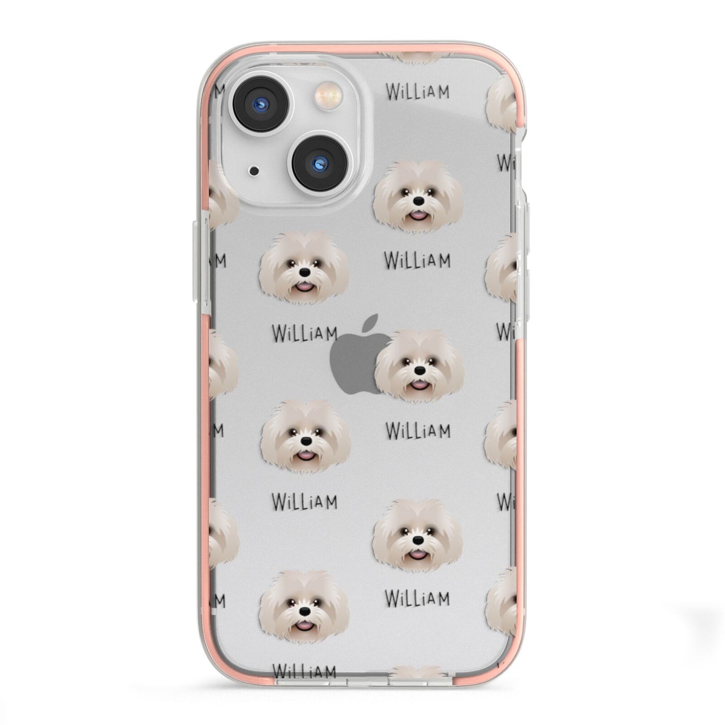 Shih Poo Icon with Name iPhone 13 Mini TPU Impact Case with Pink Edges