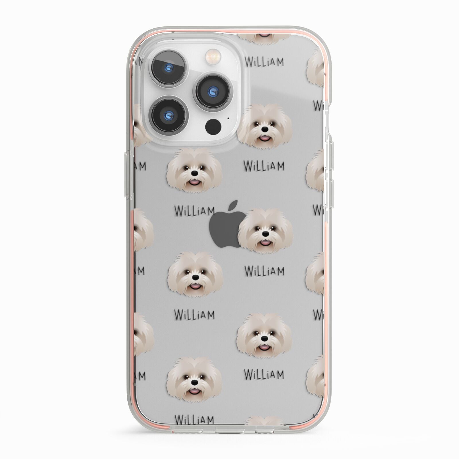 Shih Poo Icon with Name iPhone 13 Pro TPU Impact Case with Pink Edges