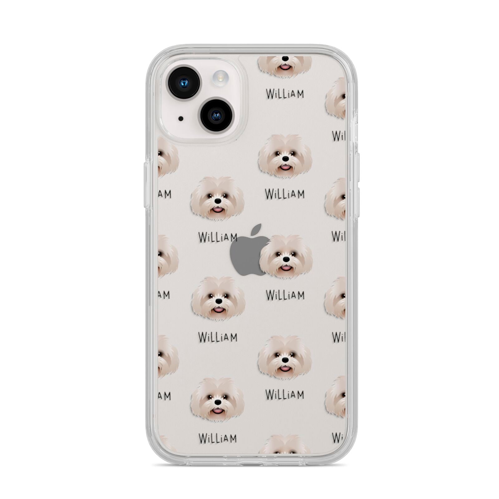 Shih Poo Icon with Name iPhone 14 Plus Clear Tough Case Starlight