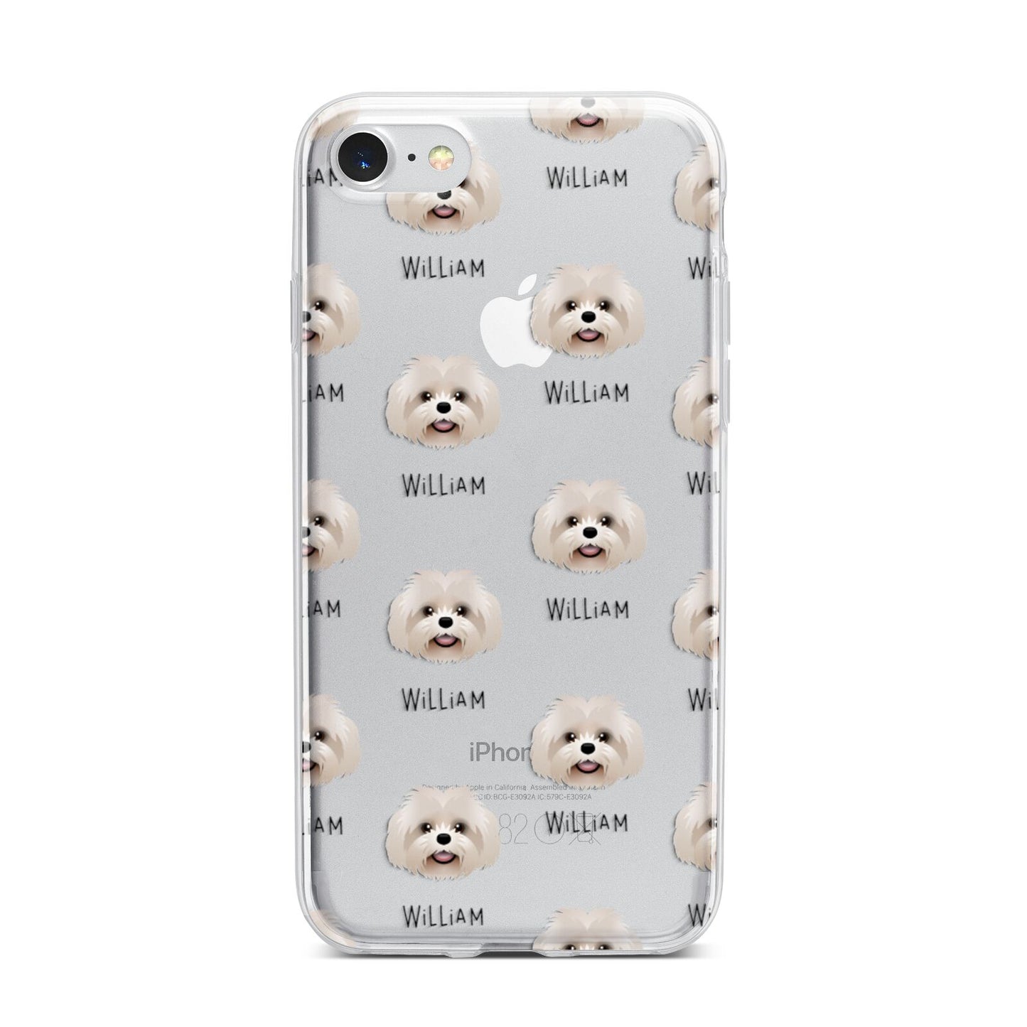 Shih Poo Icon with Name iPhone 7 Bumper Case on Silver iPhone
