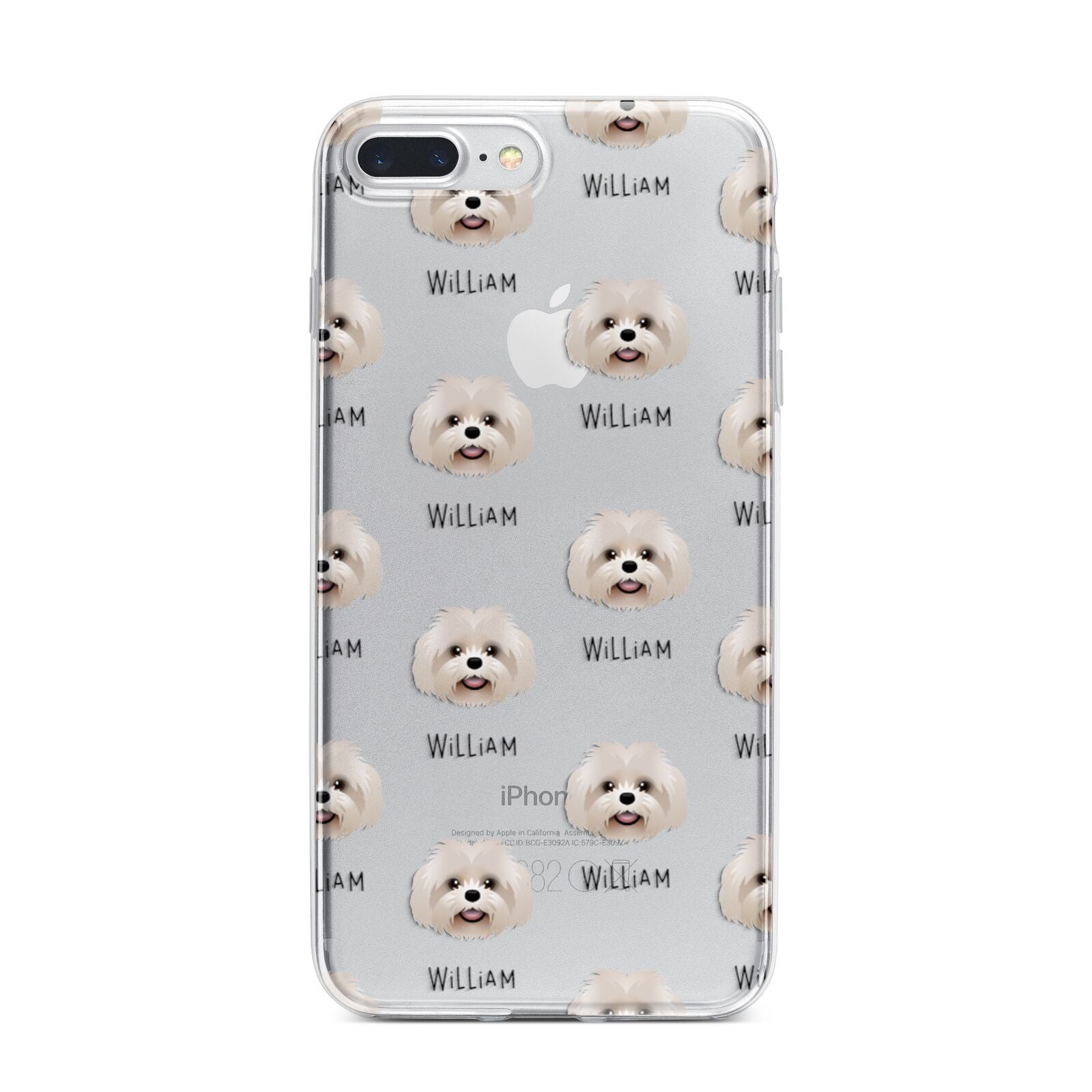 Shih Poo Icon with Name iPhone 7 Plus Bumper Case on Silver iPhone