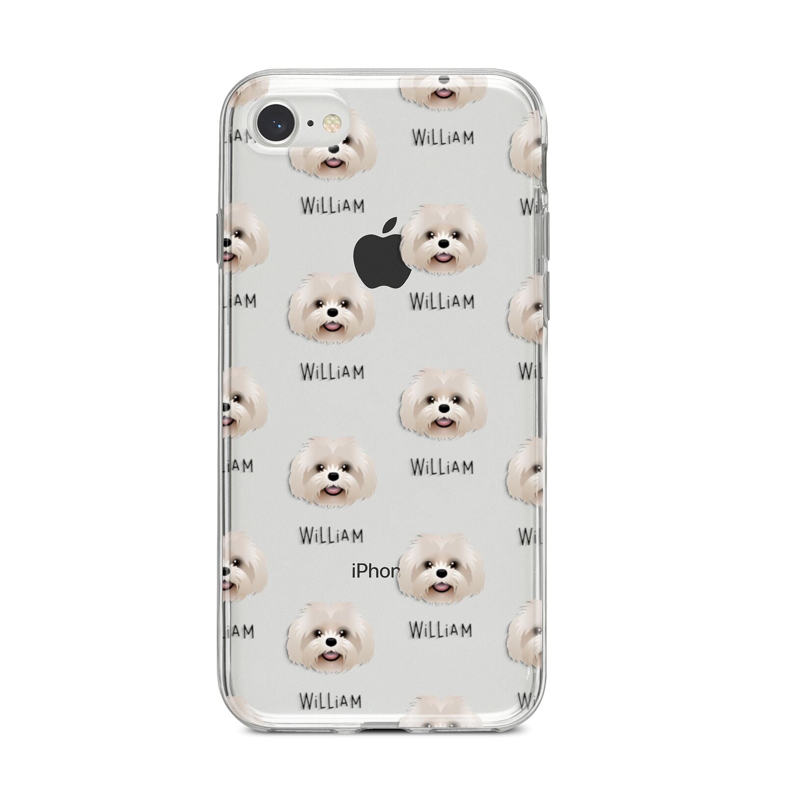 Shih Poo Icon with Name iPhone 8 Bumper Case on Silver iPhone