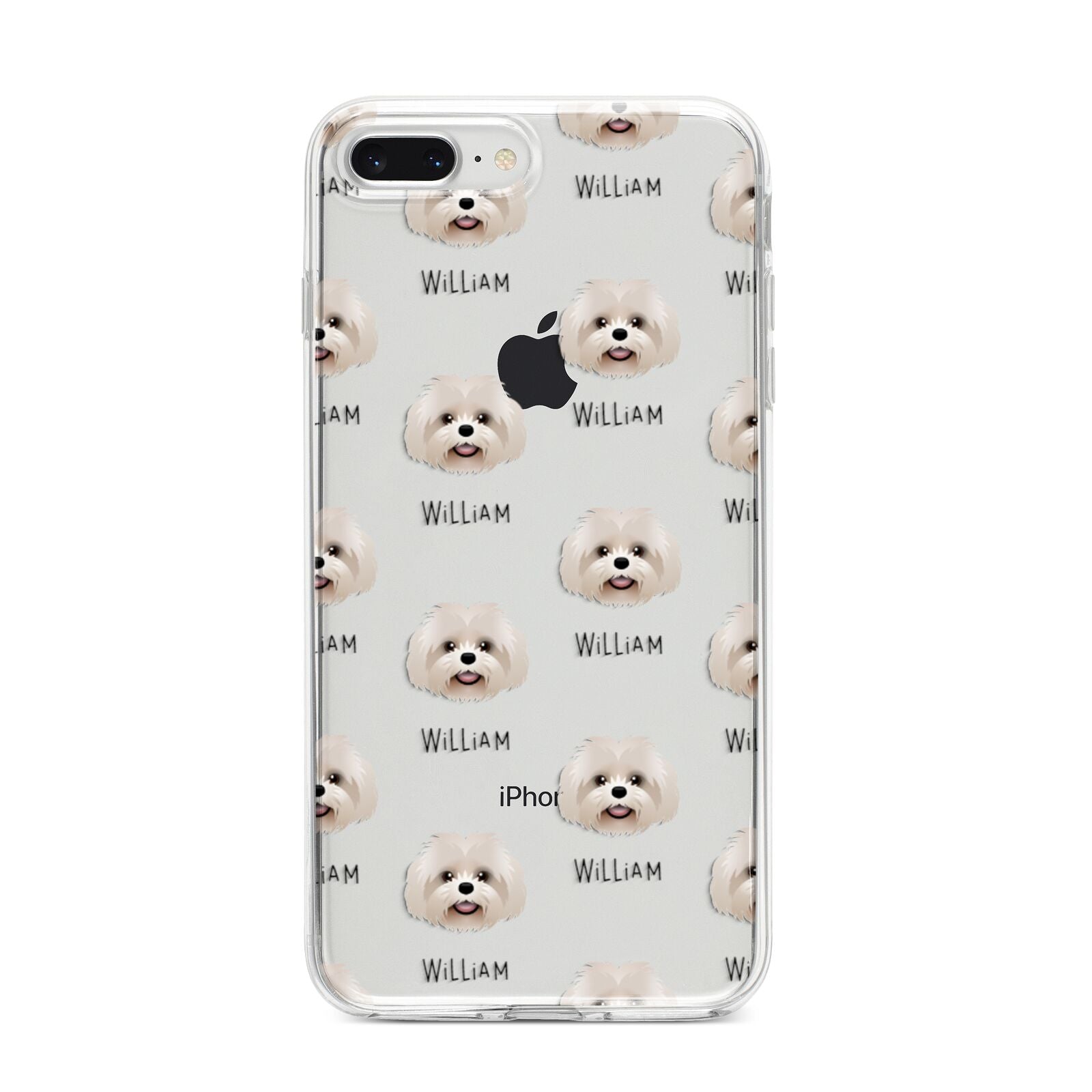 Shih Poo Icon with Name iPhone 8 Plus Bumper Case on Silver iPhone