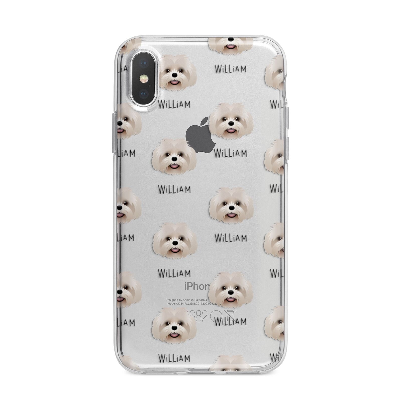 Shih Poo Icon with Name iPhone X Bumper Case on Silver iPhone Alternative Image 1