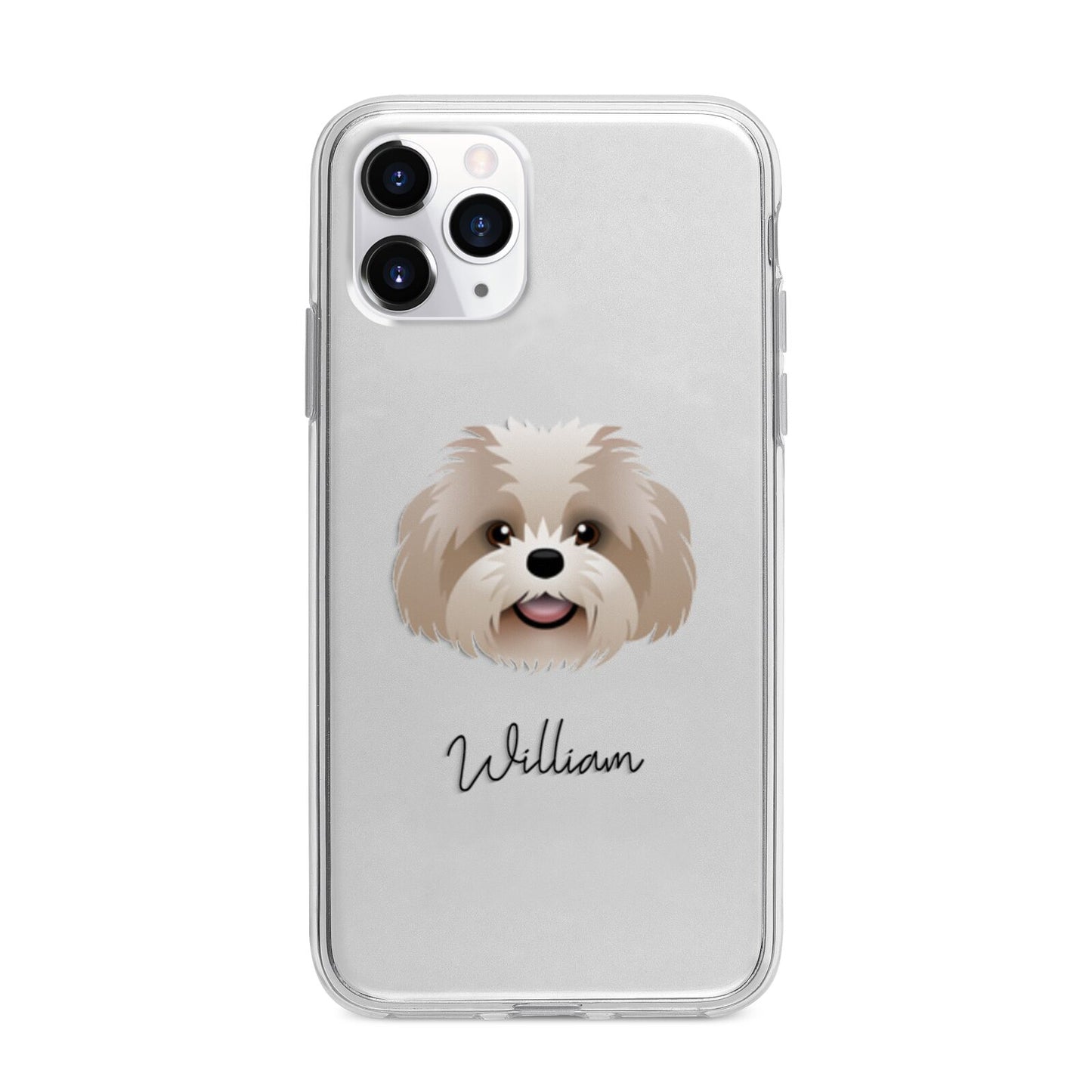 Shih Poo Personalised Apple iPhone 11 Pro Max in Silver with Bumper Case