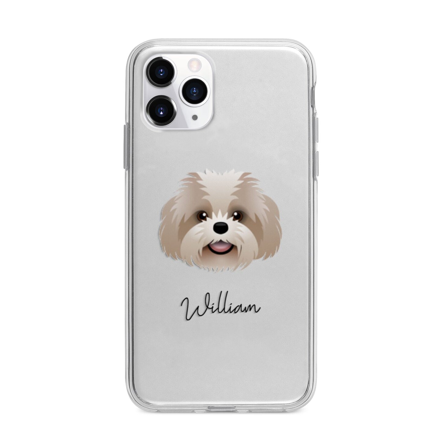 Shih Poo Personalised Apple iPhone 11 Pro in Silver with Bumper Case