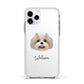 Shih Poo Personalised Apple iPhone 11 Pro in Silver with White Impact Case