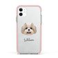 Shih Poo Personalised Apple iPhone 11 in White with Pink Impact Case