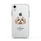Shih Poo Personalised Apple iPhone XR Impact Case White Edge on Silver Phone