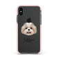 Shih Poo Personalised Apple iPhone Xs Impact Case Pink Edge on Black Phone