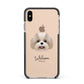 Shih Poo Personalised Apple iPhone Xs Max Impact Case Black Edge on Gold Phone