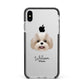 Shih Poo Personalised Apple iPhone Xs Max Impact Case Black Edge on Silver Phone