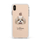 Shih Poo Personalised Apple iPhone Xs Max Impact Case White Edge on Gold Phone