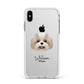 Shih Poo Personalised Apple iPhone Xs Max Impact Case White Edge on Silver Phone