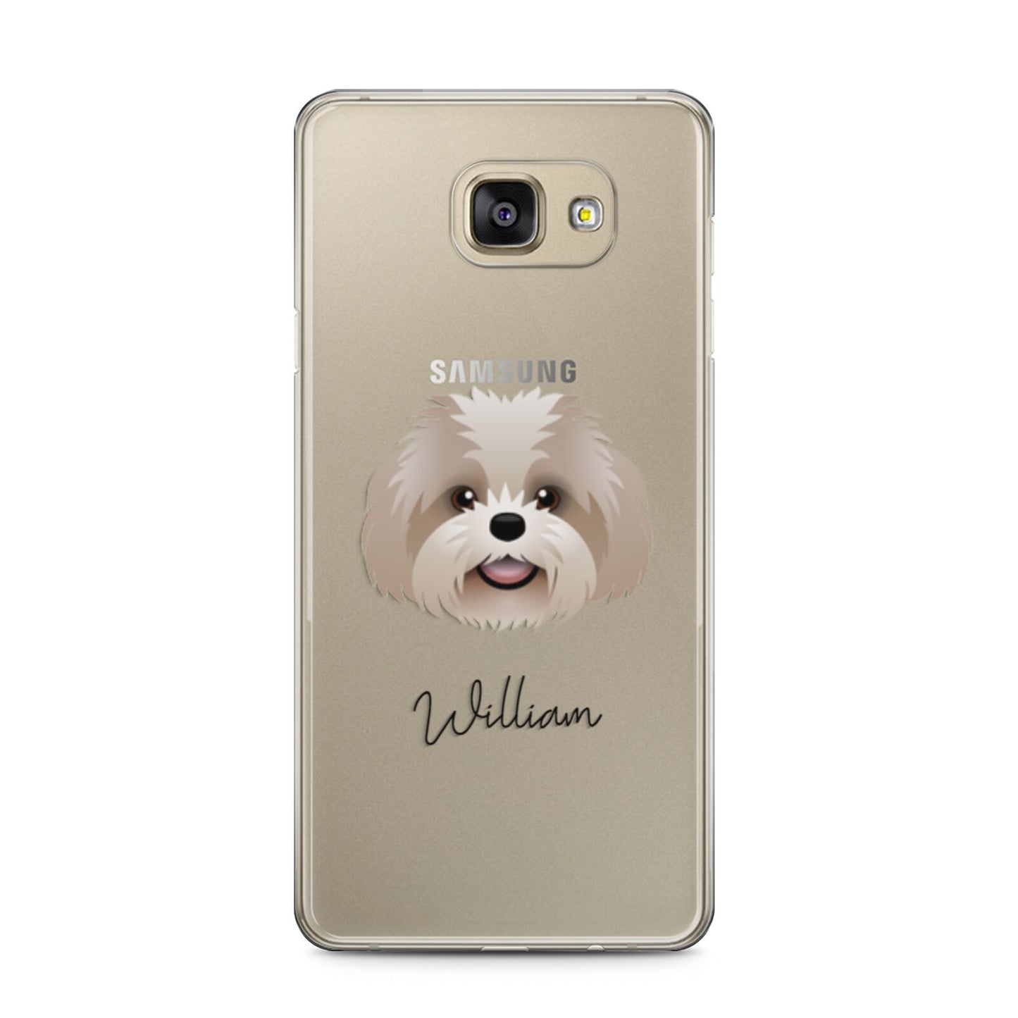 Shih Poo Personalised Samsung Galaxy A5 2016 Case on gold phone