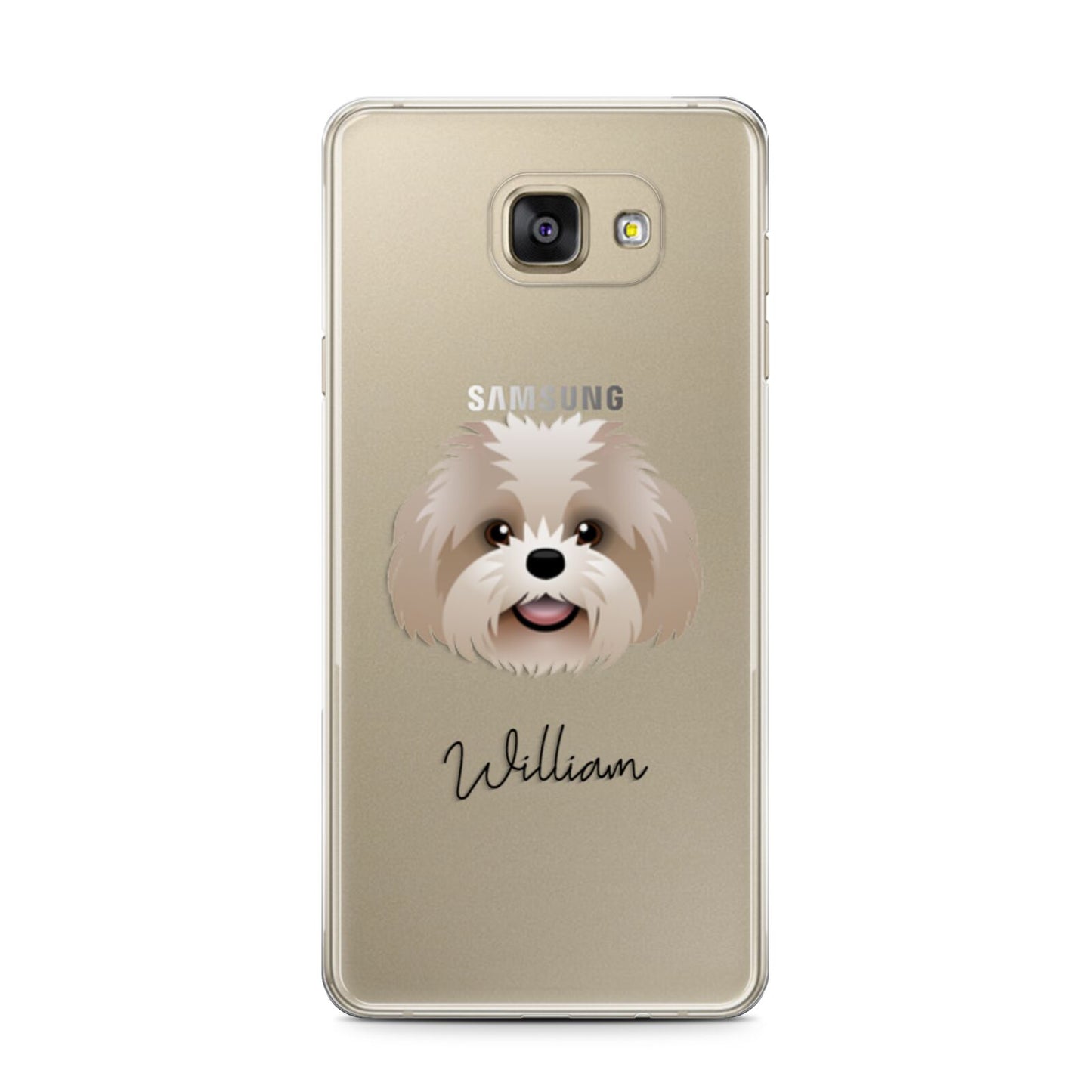 Shih Poo Personalised Samsung Galaxy A7 2016 Case on gold phone