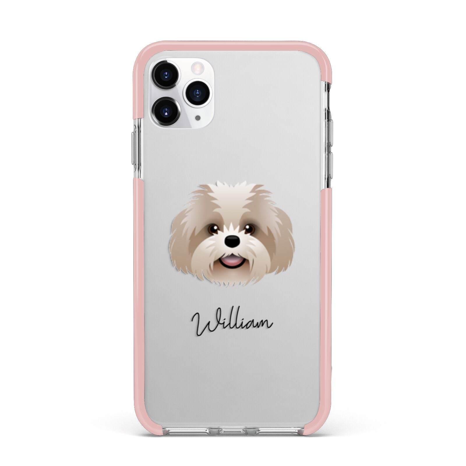 Shih Poo Personalised iPhone 11 Pro Max Impact Pink Edge Case