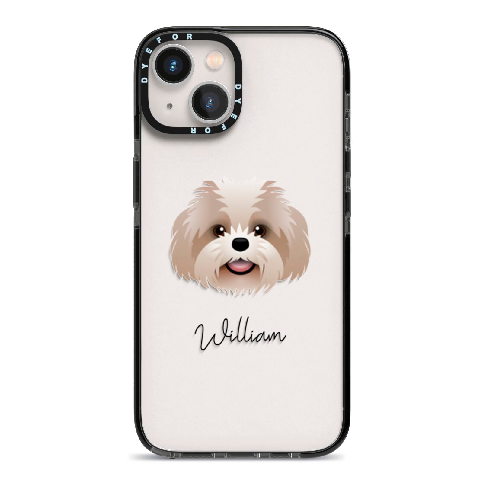 Shih Poo Personalised iPhone 13 Black Impact Case on Silver phone