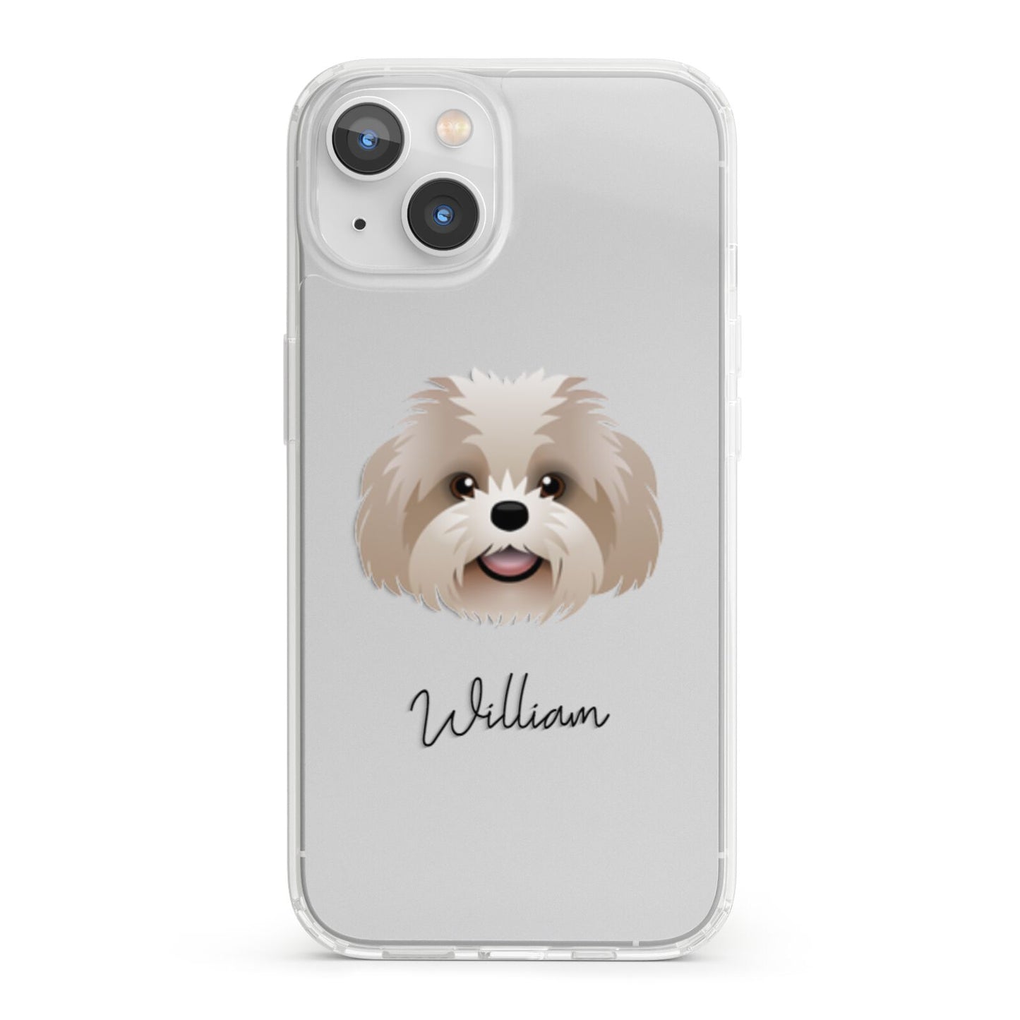 Shih Poo Personalised iPhone 13 Clear Bumper Case