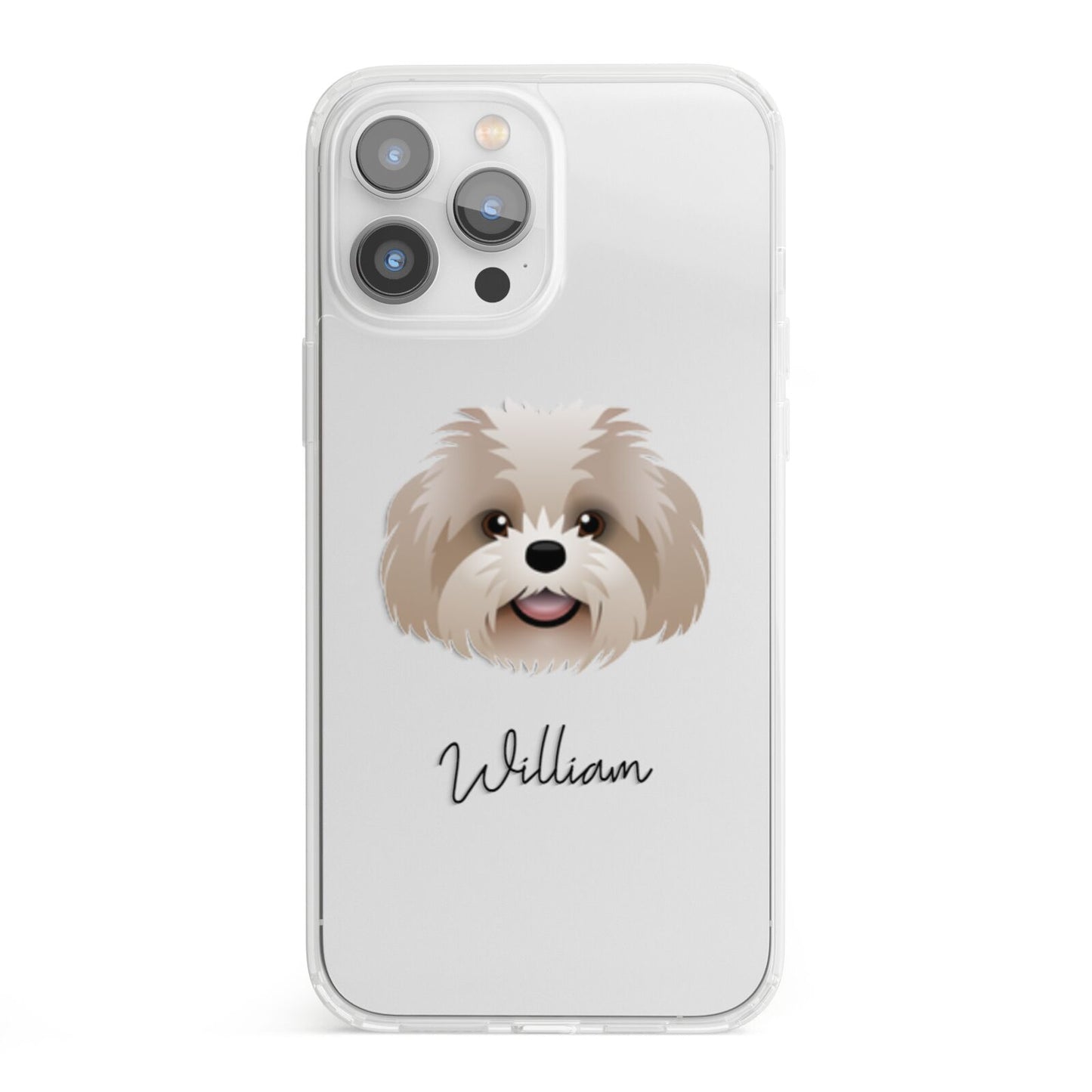 Shih Poo Personalised iPhone 13 Pro Max Clear Bumper Case
