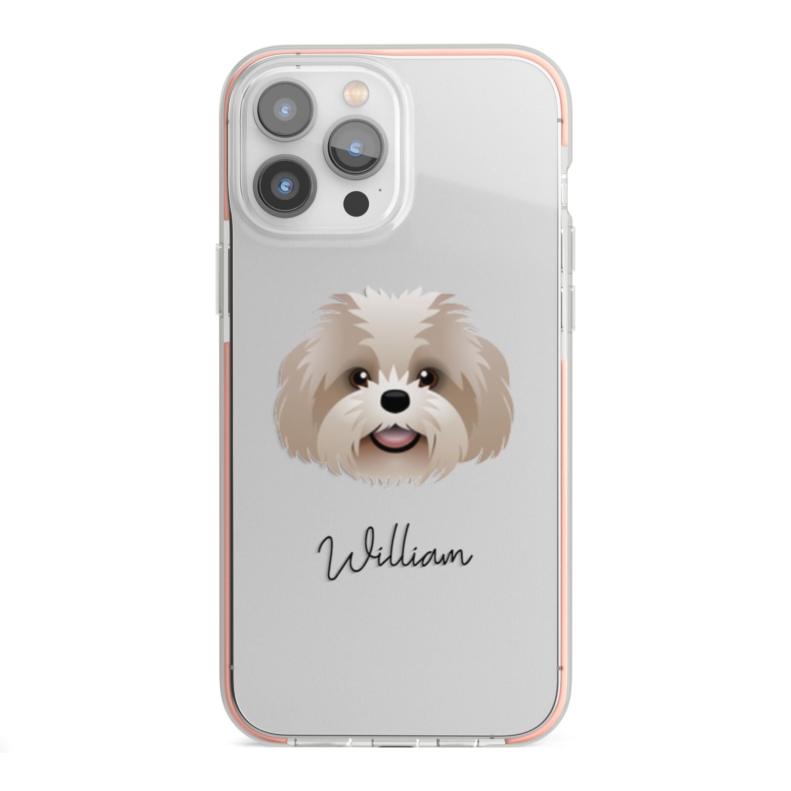 Shih Poo Personalised iPhone 13 Pro Max TPU Impact Case with Pink Edges