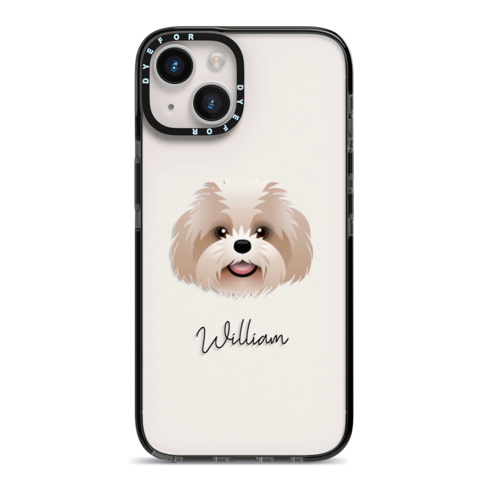 Shih Poo Personalised iPhone 14 Black Impact Case on Silver phone