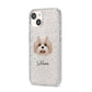 Shih Poo Personalised iPhone 14 Glitter Tough Case Starlight Angled Image