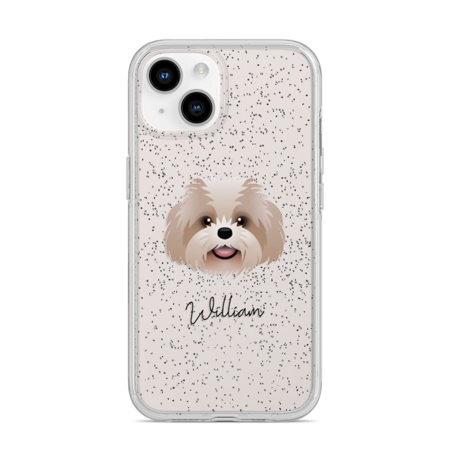 Shih Poo Personalised iPhone 14 Glitter Tough Case Starlight