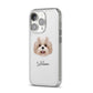 Shih Poo Personalised iPhone 14 Pro Clear Tough Case Silver Angled Image