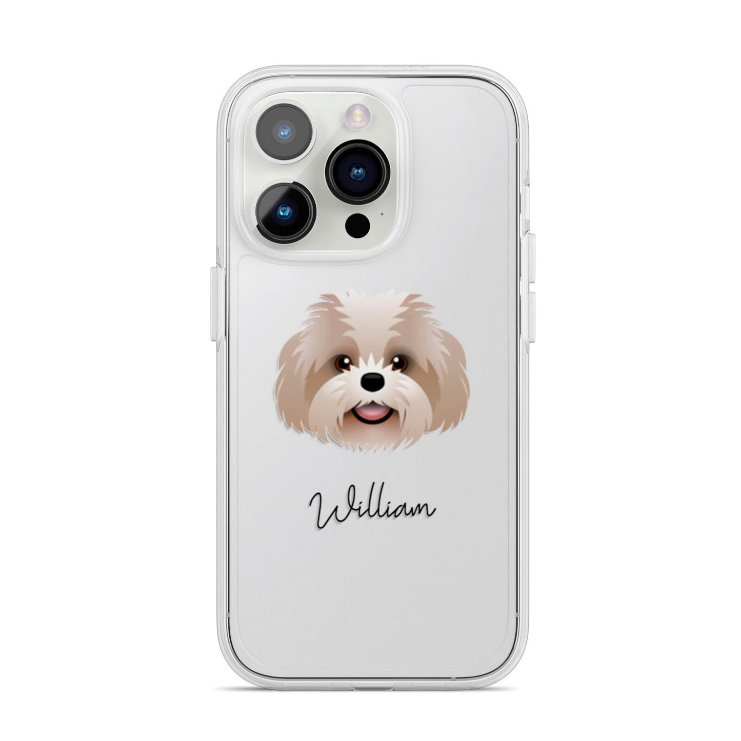 Shih Poo Personalised iPhone 14 Pro Clear Tough Case Silver