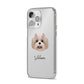 Shih Poo Personalised iPhone 14 Pro Max Clear Tough Case Silver Angled Image