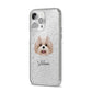 Shih Poo Personalised iPhone 14 Pro Max Glitter Tough Case Silver Angled Image
