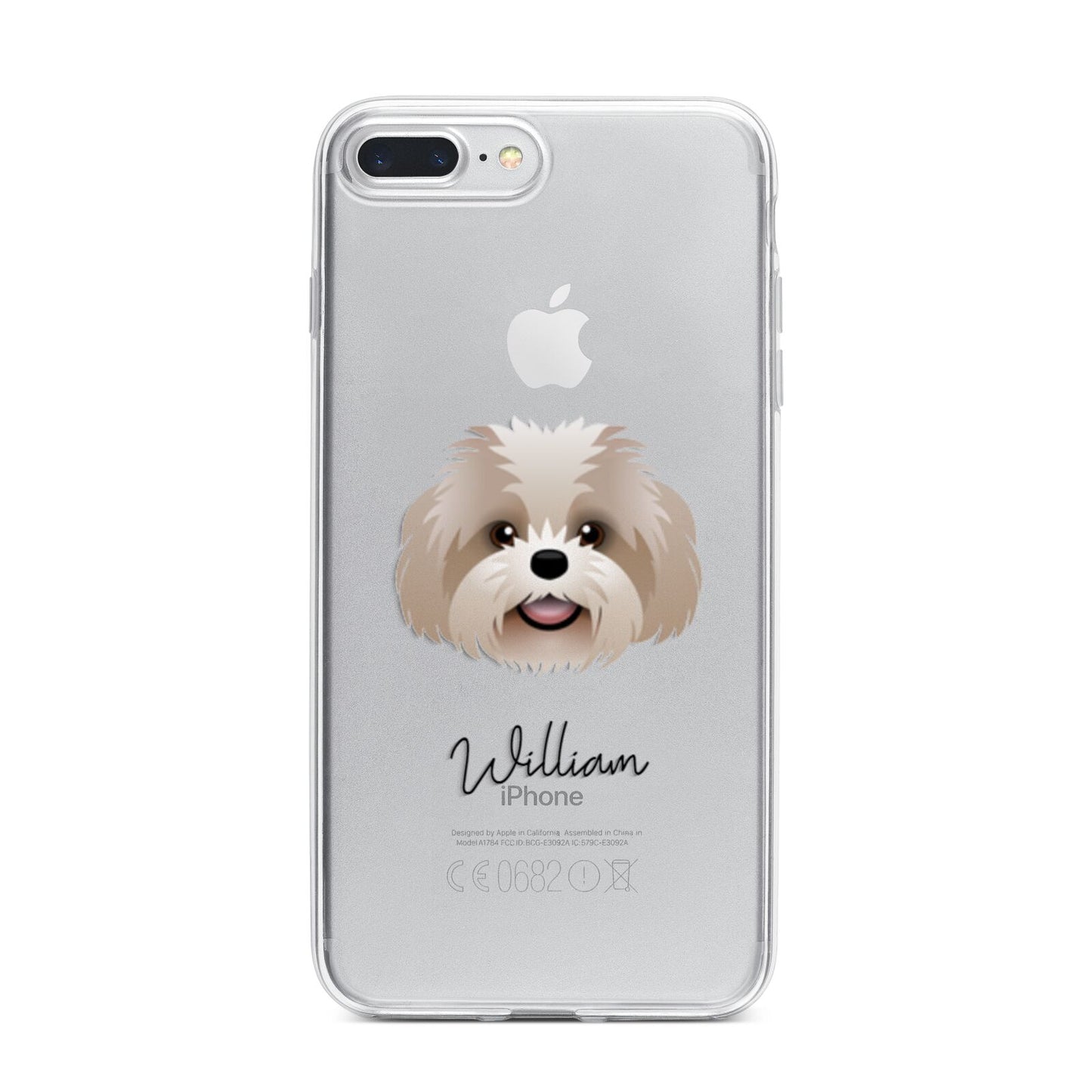Shih Poo Personalised iPhone 7 Plus Bumper Case on Silver iPhone