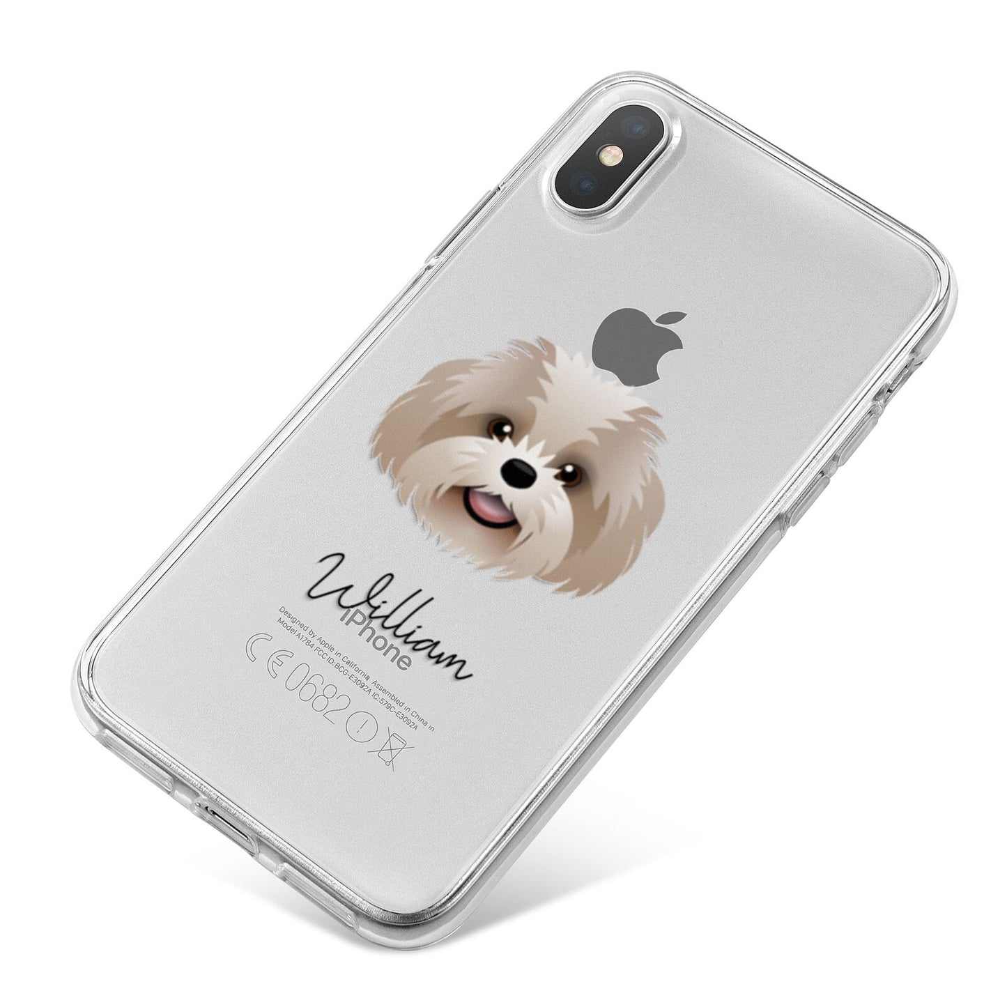 Shih Poo Personalised iPhone X Bumper Case on Silver iPhone