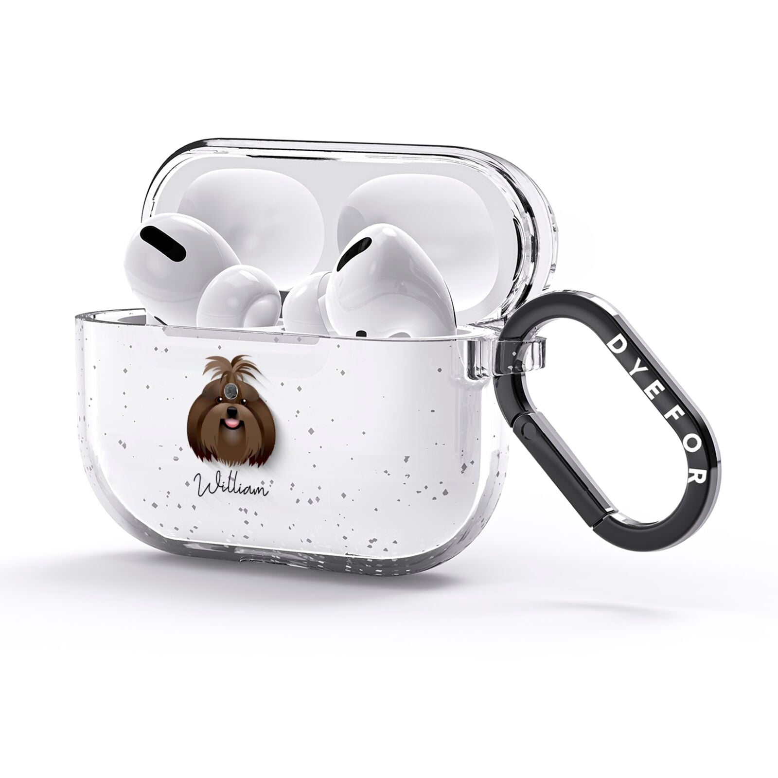 Shih Tzu Personalised AirPods Glitter Case 3rd Gen Side Image