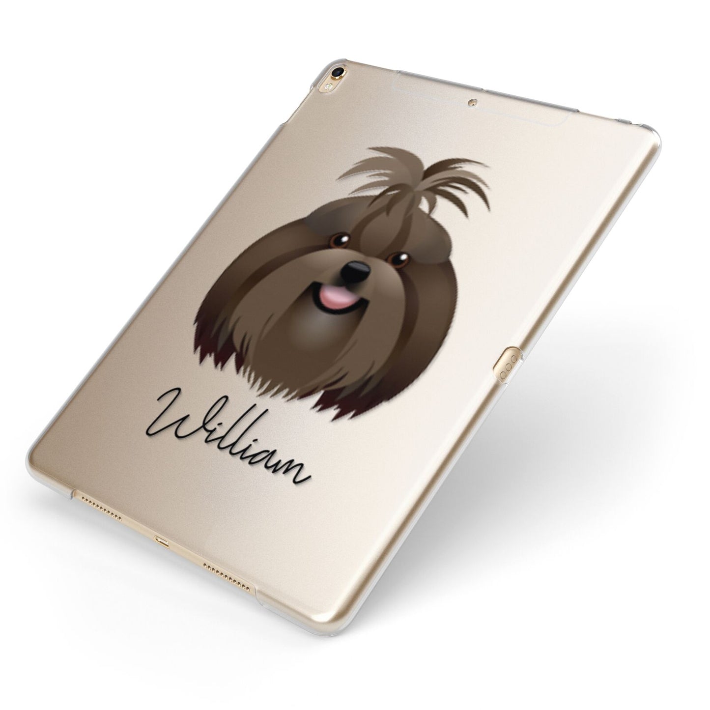 Shih Tzu Personalised Apple iPad Case on Gold iPad Side View