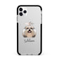 Shih Tzu Personalised Apple iPhone 11 Pro Max in Silver with Black Impact Case