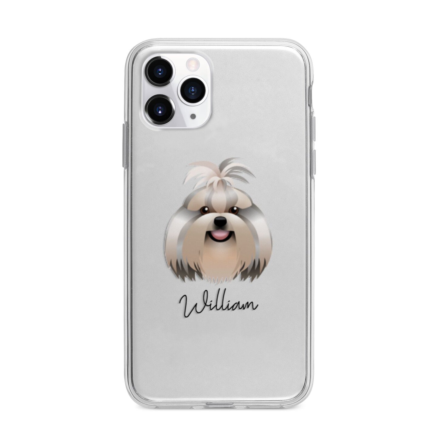 Shih Tzu Personalised Apple iPhone 11 Pro in Silver with Bumper Case