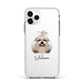 Shih Tzu Personalised Apple iPhone 11 Pro in Silver with White Impact Case